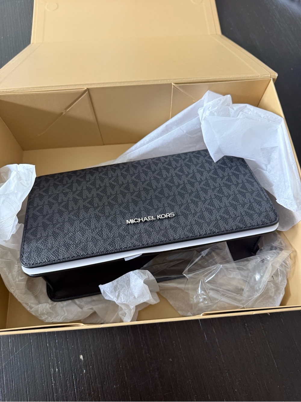 Michael Kors Black Signature Continental Wallet